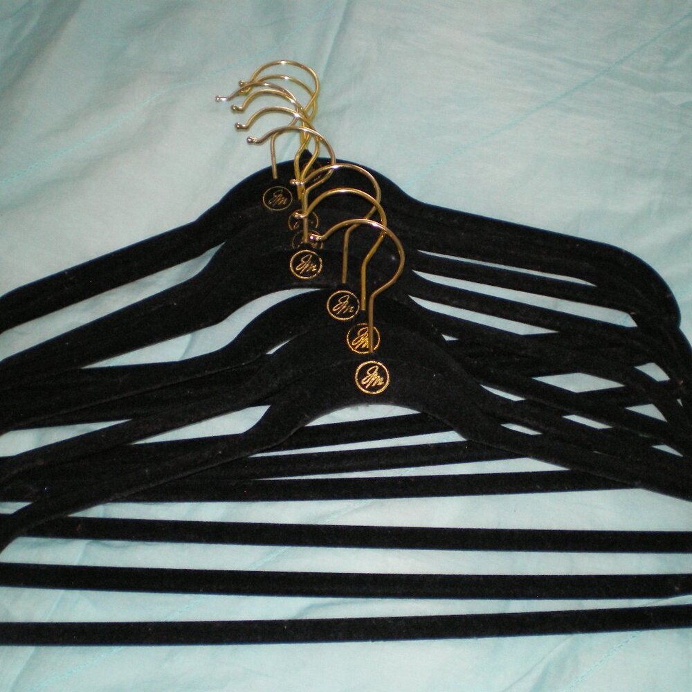 Joy Mangano Huggable Black Velvet Goldtone Hook Suit Pant Hanger Lot